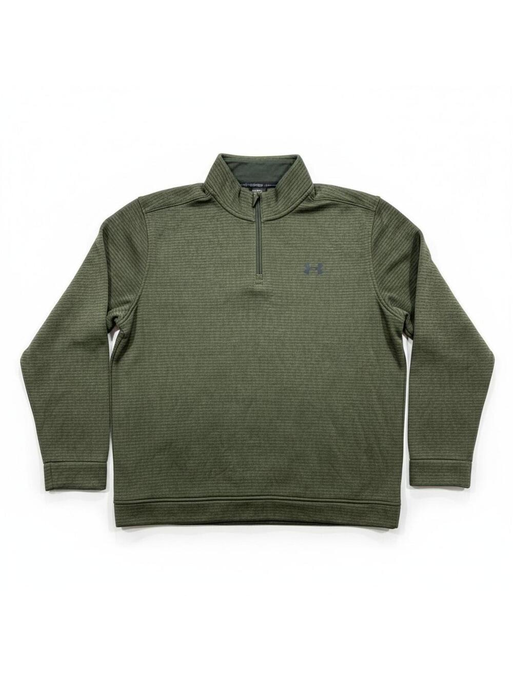 Under Armour Golf Storm Pullover Mens Large Green 1/4 Zip Sweater Fleece - Picture 1 of 11